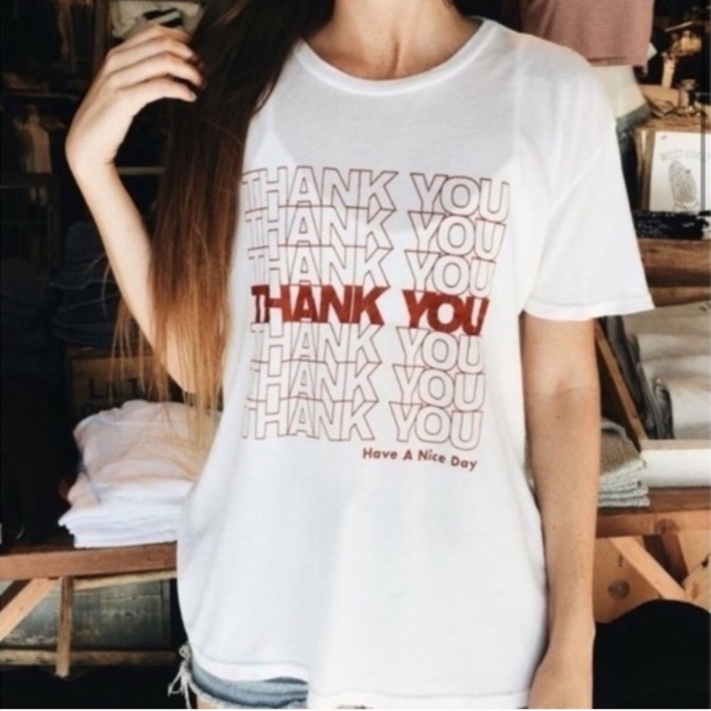 Brandy Melville graphic thank you t-shirt OS
